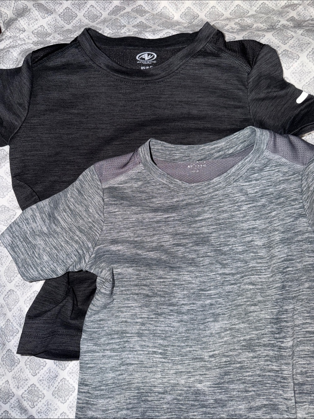 Athletic Performance Crew Neck Tee - Gray and Black